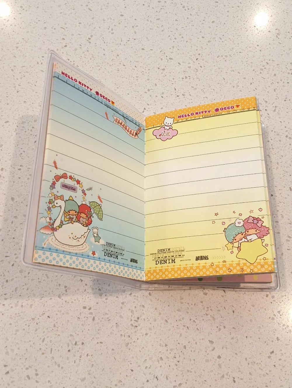 Litlle Twin Star Pocket Notebook With Colorful Pages, New